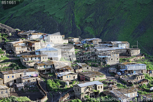 Image of Fragment of village in mountains