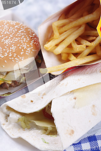 Image of Junk food on table