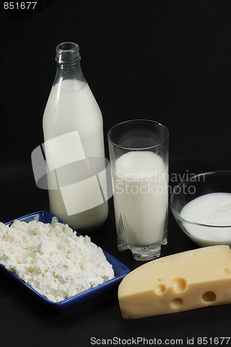 Image of Dairy in darkness high angle view