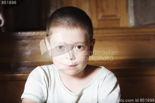 Image of Cute boy on steps