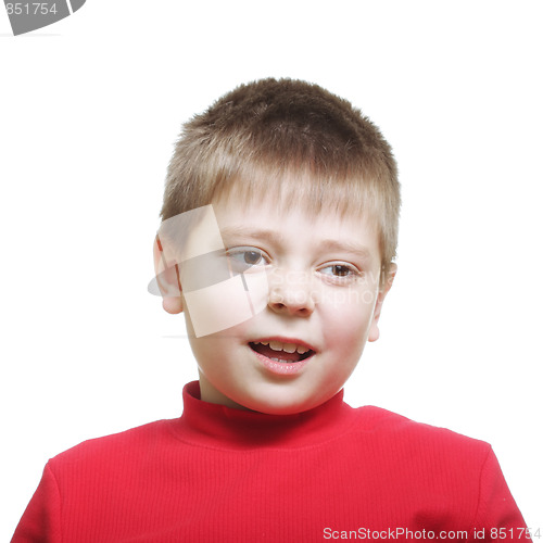 Image of Grinning boy in red