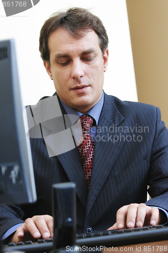 Image of Businessman typing on keyboard
