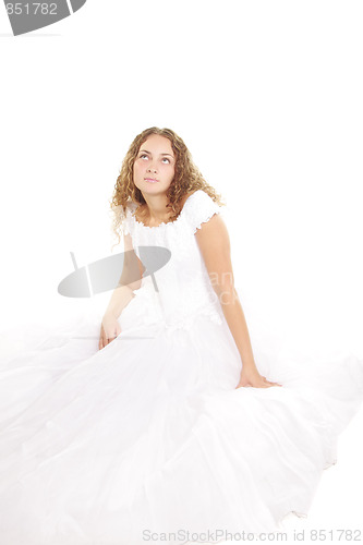 Image of Serene bride looking up