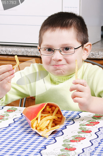 Image of Boy with french fries