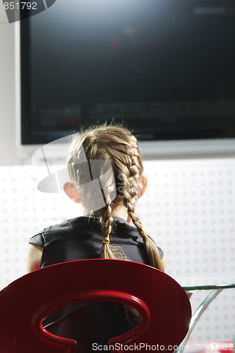 Image of Girl watching television