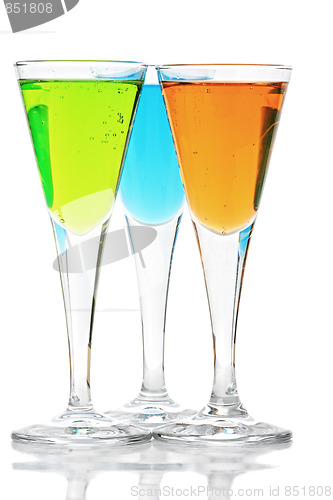 Image of Three cocktails with reflections