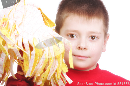 Image of Boy in red with swab