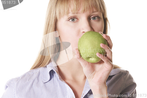 Image of Woman with apple