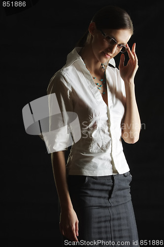 Image of Woman in white shirt