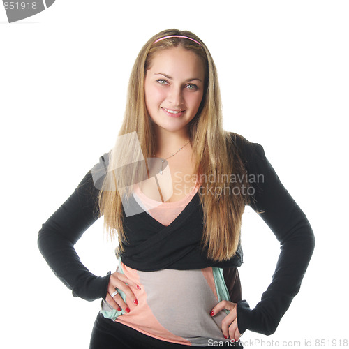 Image of Confident woman in sportswear