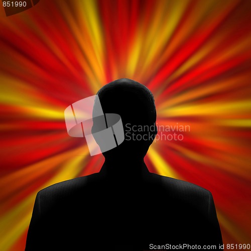 Image of Silhouetteed Man in a Red Vortex