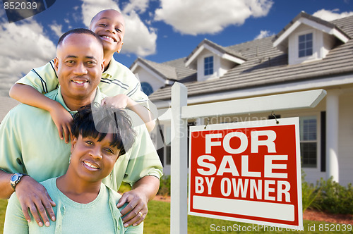 Image of African American Family with For Sale By Owner Sign