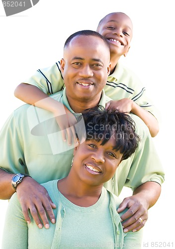 Image of African American Family Isolated on White