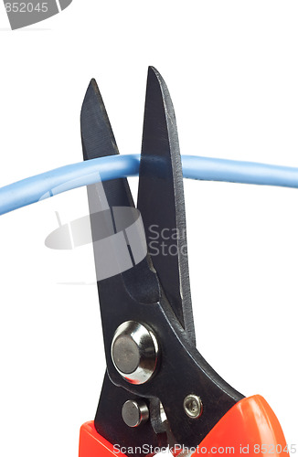 Image of Cutting network cable