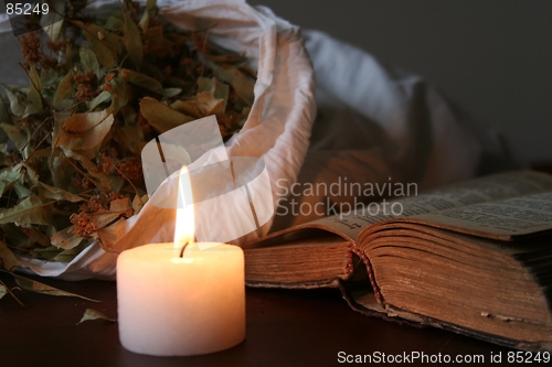 Image of Candle, Book and Other