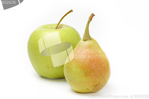 Image of Yellow pear and green apple