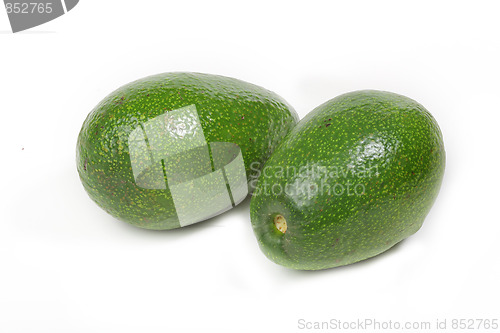 Image of Green avocado isolated on white