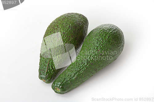 Image of Green avocado isolated on white
