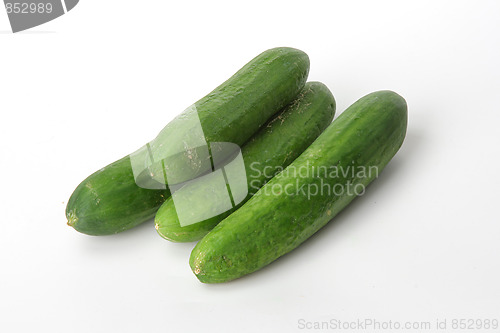 Image of Tasty kitchen. Fresh vegetables isolated on white