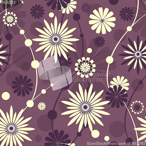 Image of Seamless violet floral pattern