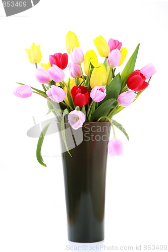 Image of vase of tulips
