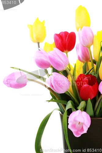 Image of vase of tulips