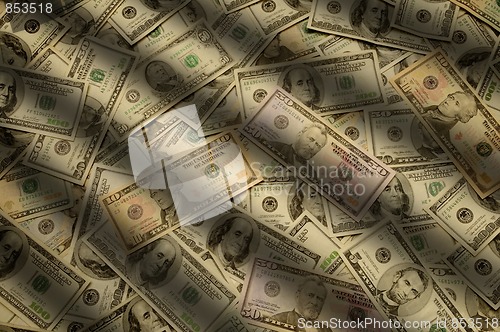 Image of Cash money of various banknote denominations