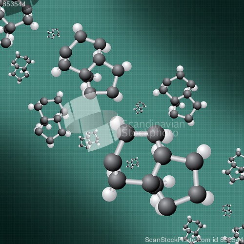 Image of Organic molecules against a grid background