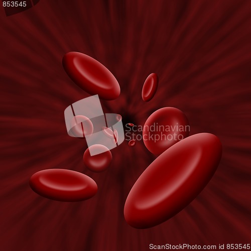 Image of Platelet cells flowing through bloodstream