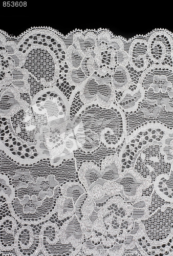 Image of White decorative lace with pattern