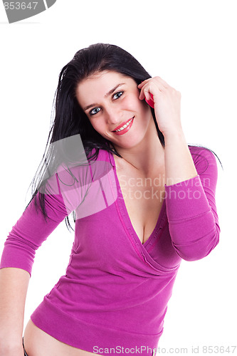 Image of Beautiful woman on the phone