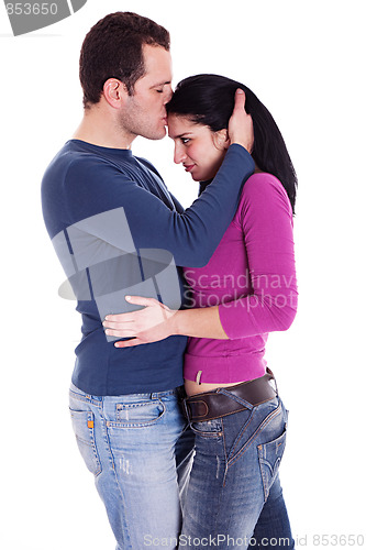 Image of man kissing woman
