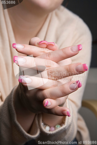 Image of Beautiful manicured fingernails