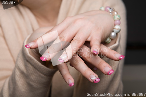 Image of Beautiful manicured fingernails