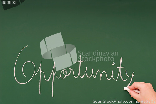 Image of Opportunity written on a blackboard