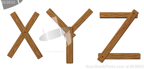 Image of wooden letters xyz