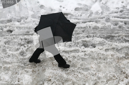 Image of Pedestrian in snow