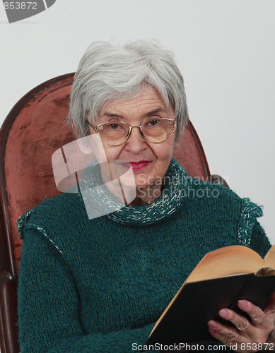 Image of Old woman with a book