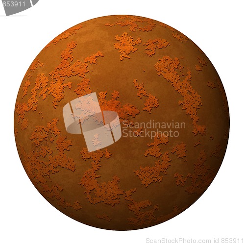 Image of Sphere ball or planet with a rusty textured surface