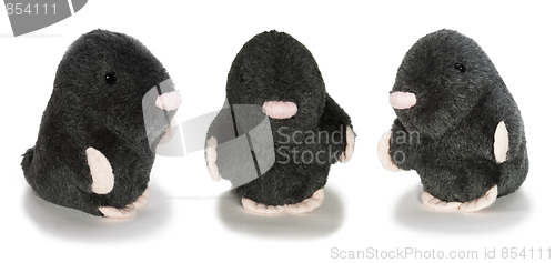 Image of Trio Gentlemans in black velvet isolated toy