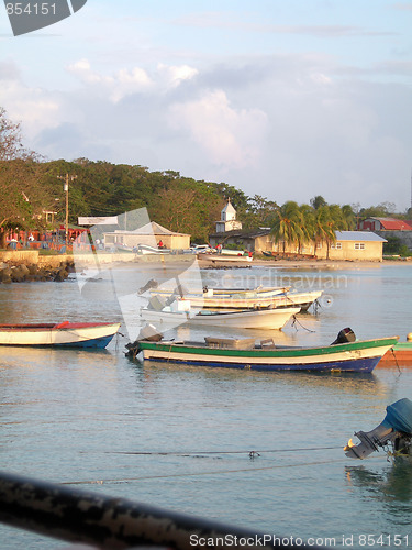 Image of fishing  boats brig bay corn island nicaragua