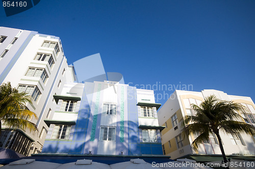 Image of historic art deco architecture buildings south  beach miami