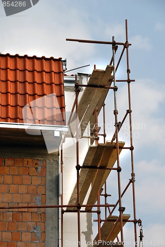 Image of Scaffolding on building corner