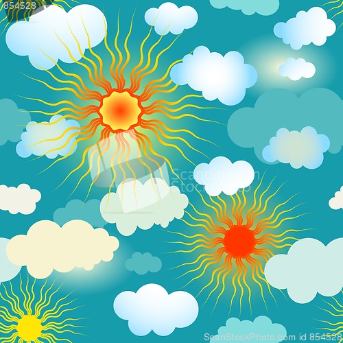 Image of Spring seamless blue pattern