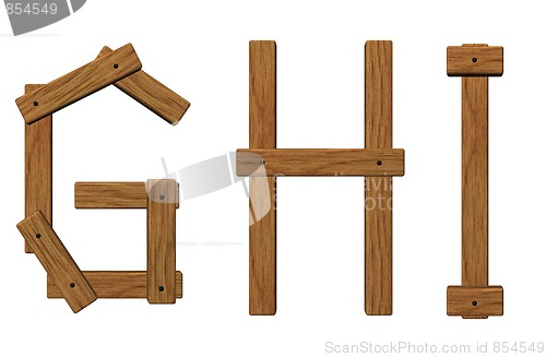 Image of wooden letters ghi