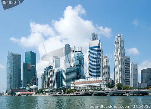 Image of Singapore skyline, financial district