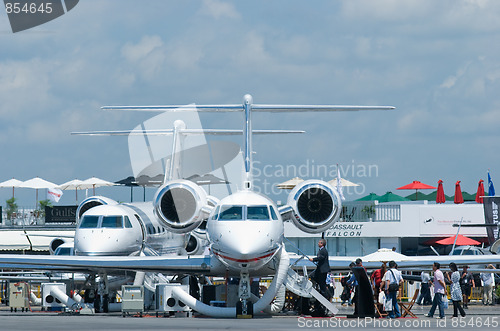 Image of Gulfstream business jets at Singapore Airshow