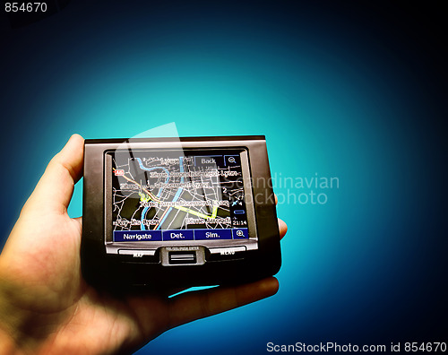 Image of Gps in a man hand.