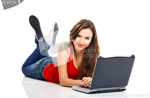 Image of Working on a laptop