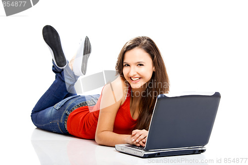 Image of Working on a laptop
